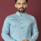 Anaita Sky Blue Solid Soft Jacquard Silk Straight Kurta