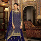 Blue Heavy Chinon Semi Stitched Kurta with Bottom & Dupatta - Dhvani