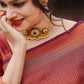 DEIANA'S Beautiful Designer Golden zari Soft Lichi Silk Saree - Maroon - Swadesiicart