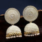 Mominos Fashion Joharkamal Gold-Polished Meenakari Jhumkas For Women & Girls (White) - Swadesiicart