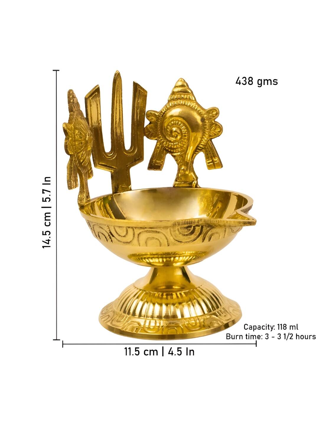 Spillbox Gold-Toned Brass Namah Kuber Diya Pooja Essential | Swadesiicart