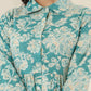 Kaajh Women's Turqouise Gold Print Cotton Co-ord Set - Swadesiicart