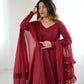 Joban Fashion Maroon Kurta Set Georgette Sequence Embroidery Work - Swadesiicart