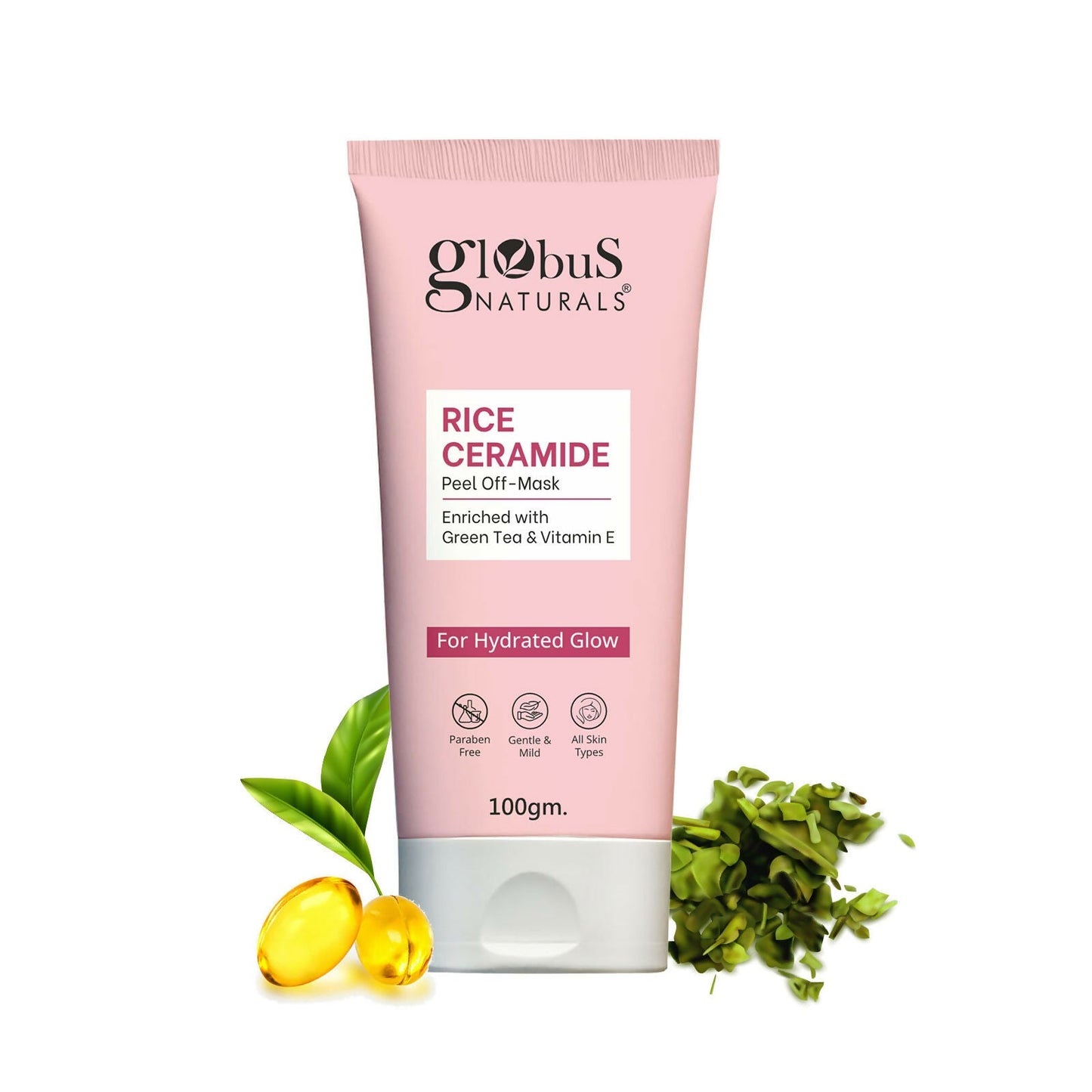 Globus Naturals Rice Ceramide Peel Off Mask, For Hydrated Glow Skin | Swadesiicart