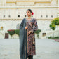 Vaasva Black Chinon Floral Embroidered Angrakha, Pant & Dupatta set | Swadesiicart