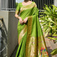 Vishnu Weaves Women's Mahendi Paithani Silk Zari Woven Saree with Blouse - Swadesiicart