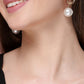 NVR Women's Gold-Polished Pearl Drop Earrings | Swadesiicart