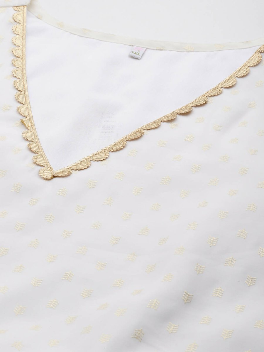 Ahalyaa Women's Traditional wear Ethnic Dress - Off White | Swadesiicart