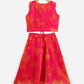 Ahalyaa Pink Organza Digital Print Kids Lehenga Choli For Girls | Swadesiicart