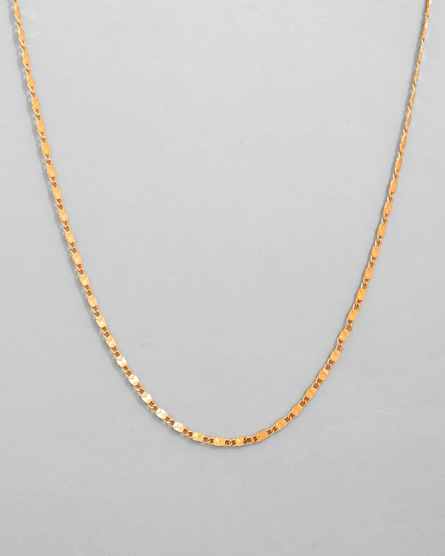 VOJ Gold-Polished Biscuit Shaped Chain For Women | Swadesiicart