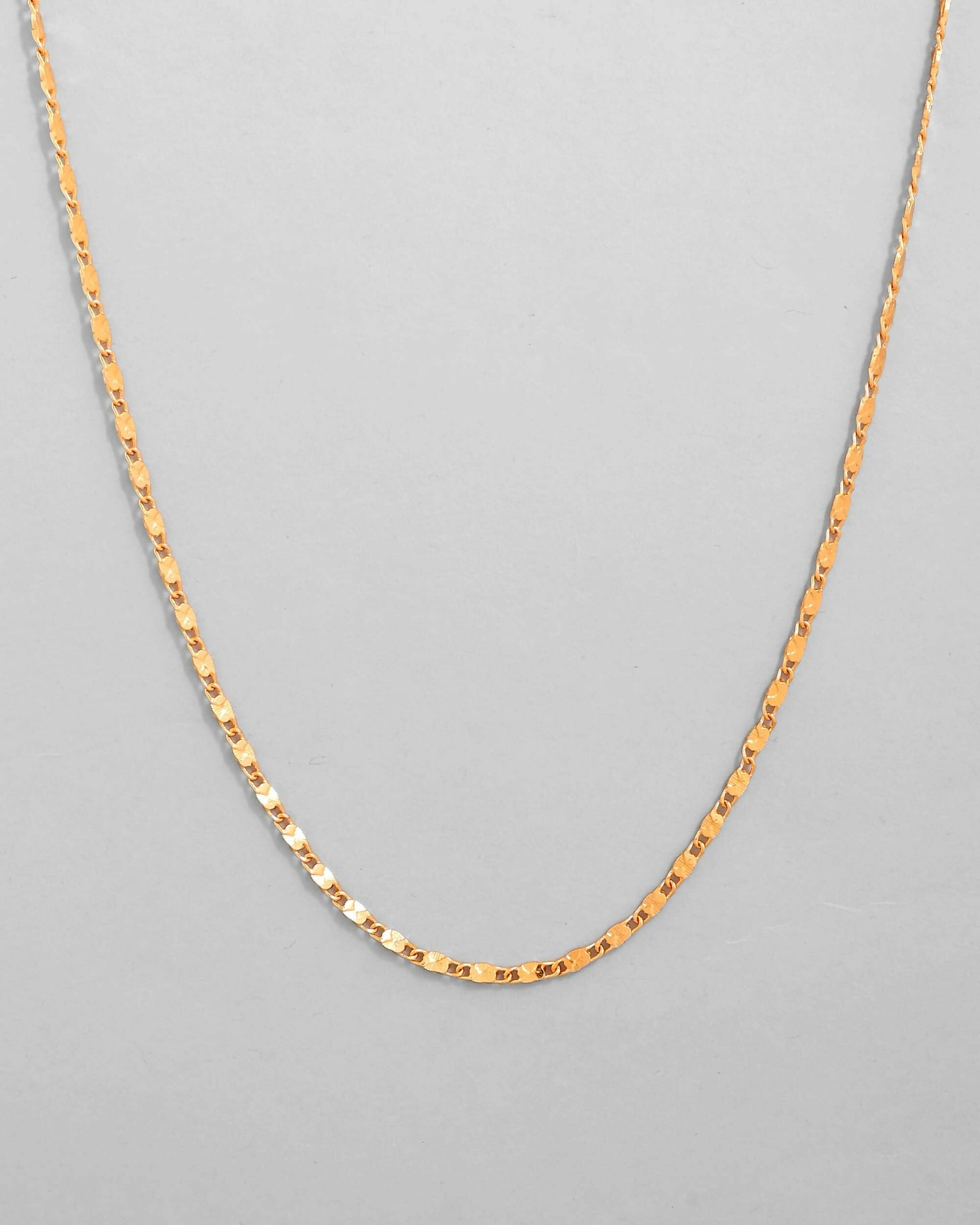 VOJ Gold-Polished Biscuit Shaped Chain For Women | Swadesiicart