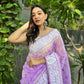 Vamsee Palak Saavi Lavender Organza Saree - Swadesiicart