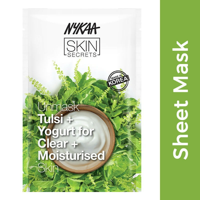 Nykaa Skin Secrets Indian Rituals Tulsi + Yogurt Sheet Mask For Clear & Moisturised Skin - Swadesiicart