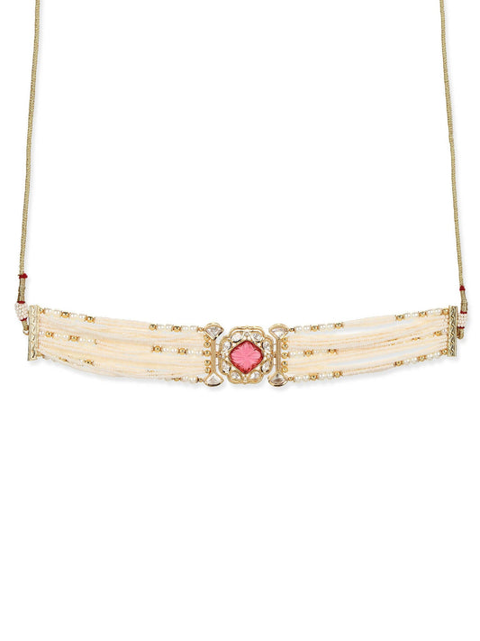 Women's Gold-Polished Necklace - Ruby Raang | Swadesiicart