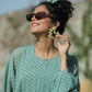 Juniper Women Sagegreen Georgette Bandhani High-Low Tunic | Swadesiicart