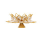 eCraftIndia Gold-Toned & White 2 Pieces Crystal Lotus Shape Brass Diyas | Swadesiicart