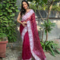 Vamsee Palak Saavi Red Organza Saree - Swadesiicart