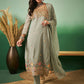 Light Green Georgette Handwork Unstitched Dress Material - Hanika | Swadesiicart