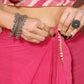 Partywear Designer Pink Georgette Fancy Saree - Satrangi | Swadesiicart