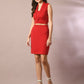 Myshka Women's Red Solid Shawl Neck Party Top With Skirt Co-ord set - Swadesiicart