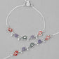 VOJ Set of 2 Silver Plated Designer Multi Color Anklet - Swadesiicart