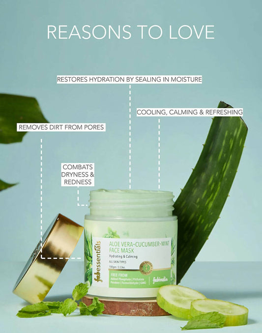 Fabessentials Aloe Vera Cucumber Mint Face Mask - Swadesiicart