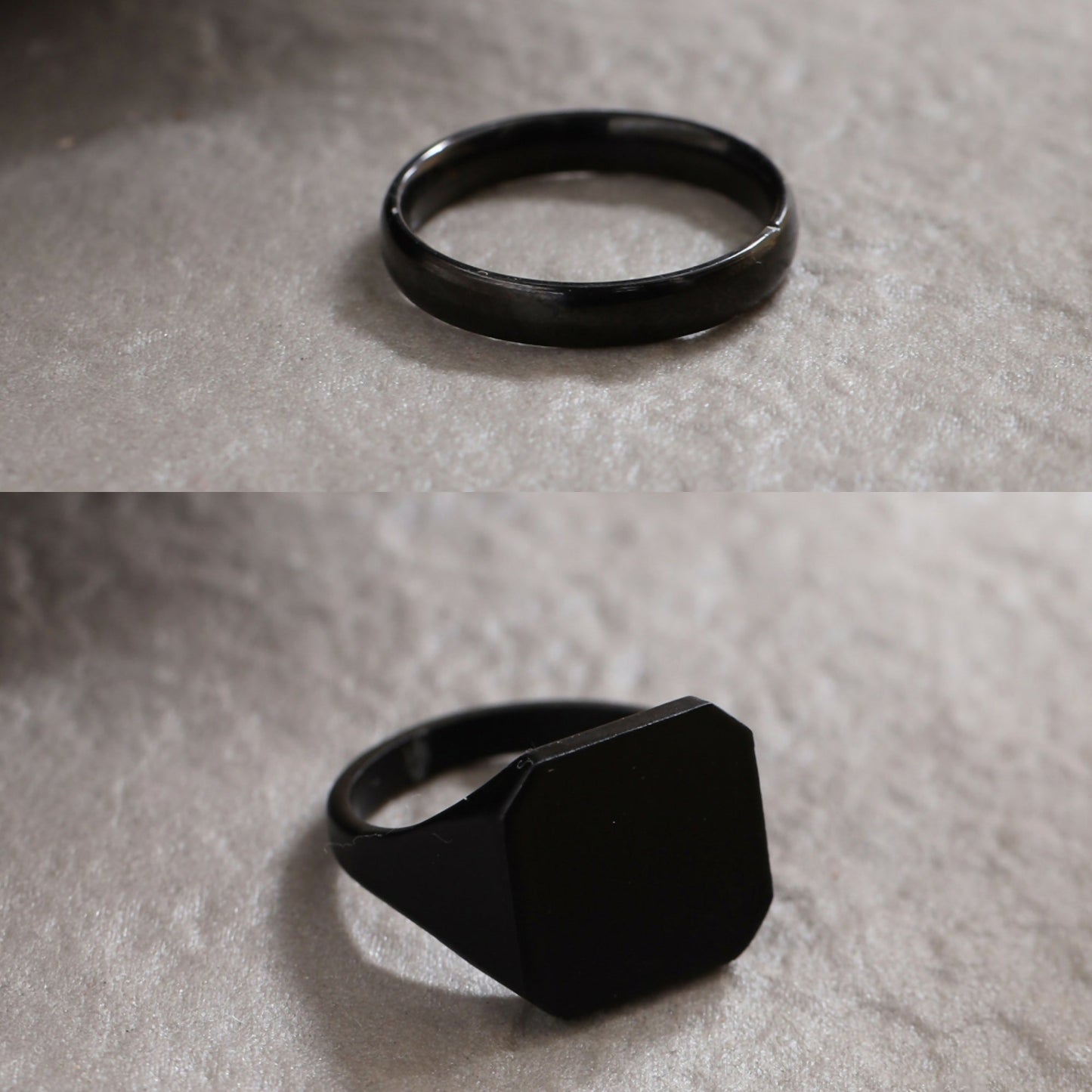 NVR Men's Set of 2 Black Rhodium-Plated Finger Ring - NR Retail-NVR