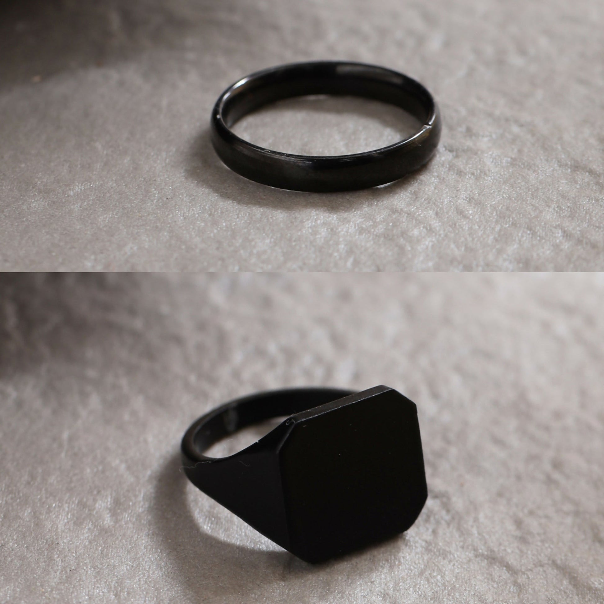 NVR Men's Set of 2 Black Rhodium-Plated Finger Ring - NR Retail-NVR