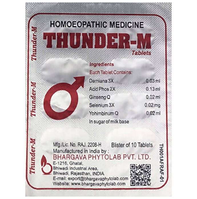 Dr. Bhargava Homeopathy Thunder-M Tablets - Swadesiicart