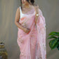 Vamsee Menka Peach Organza Saree - Swadesiicart