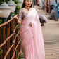 Pink Poly Silk Ethnic Motifs Saree with Unstitched Blouse - Hiral Fashion | Swadesiicart