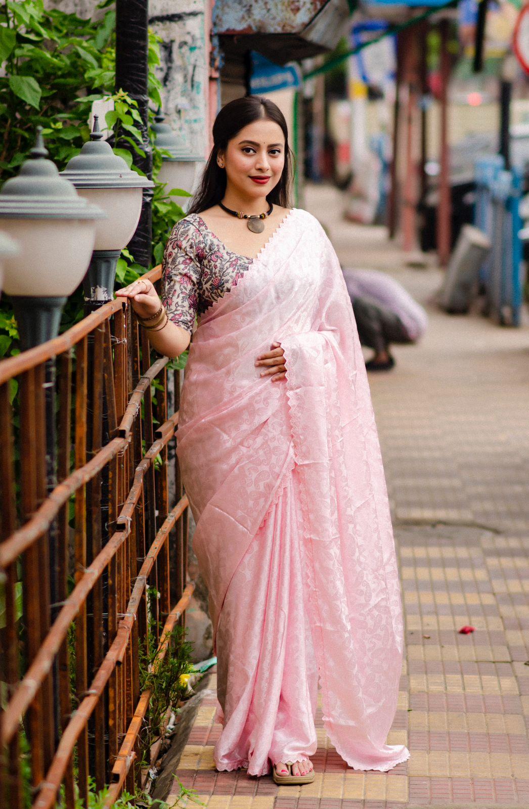 Pink Poly Silk Ethnic Motifs Saree with Unstitched Blouse - Hiral Fashion | Swadesiicart