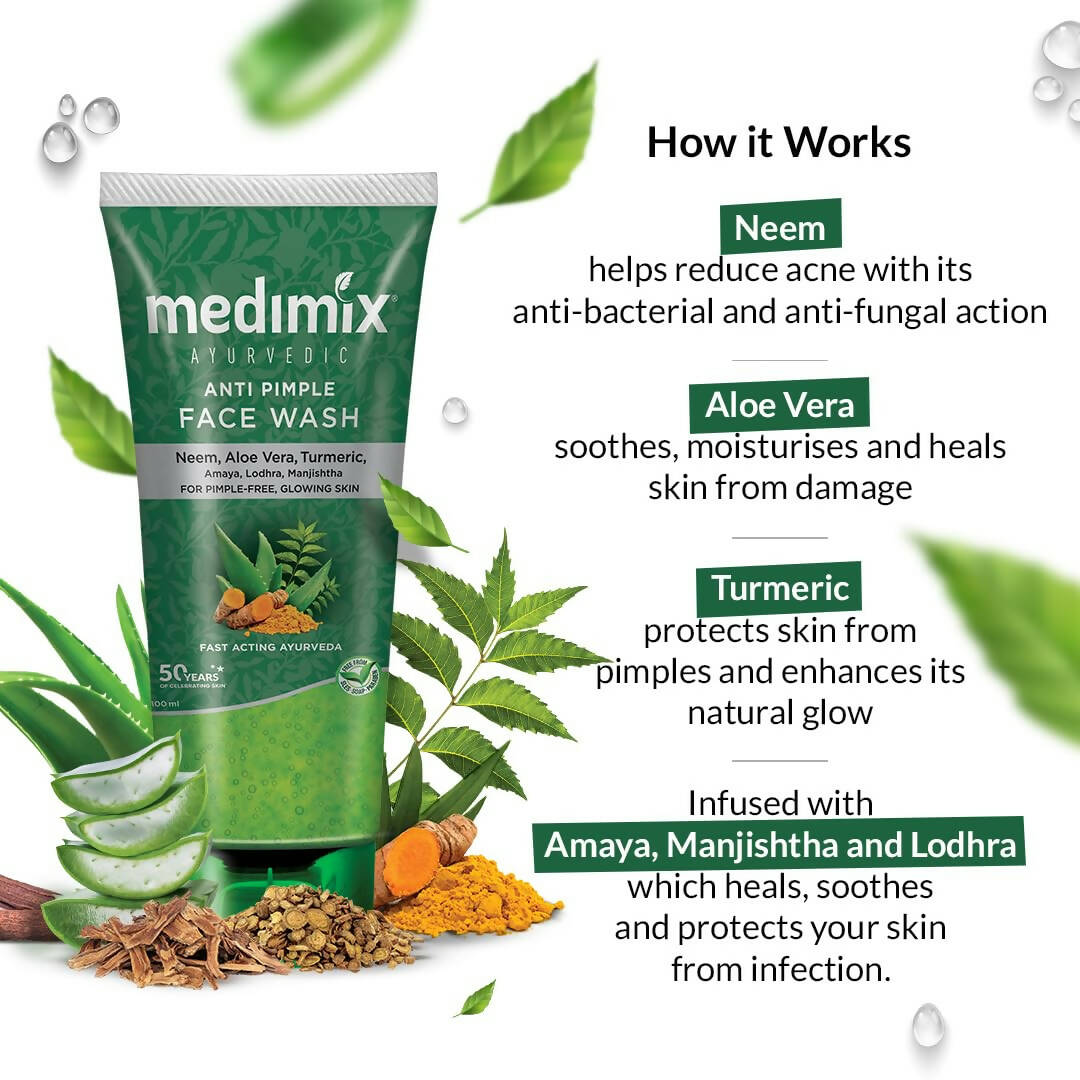 Medimix Ayurvedic Anti Pimple Face Wash - Swadesiicart
