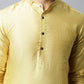 Even Apparels Yellow Color Art Silk Banarsi Silk Men's Kurta With Band Collar (BS017) | Swadesiicart