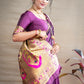 Jyoti Fashion Women's Wine Paithani Silk Zari Woven Saree with Blouse | Swadesiicart