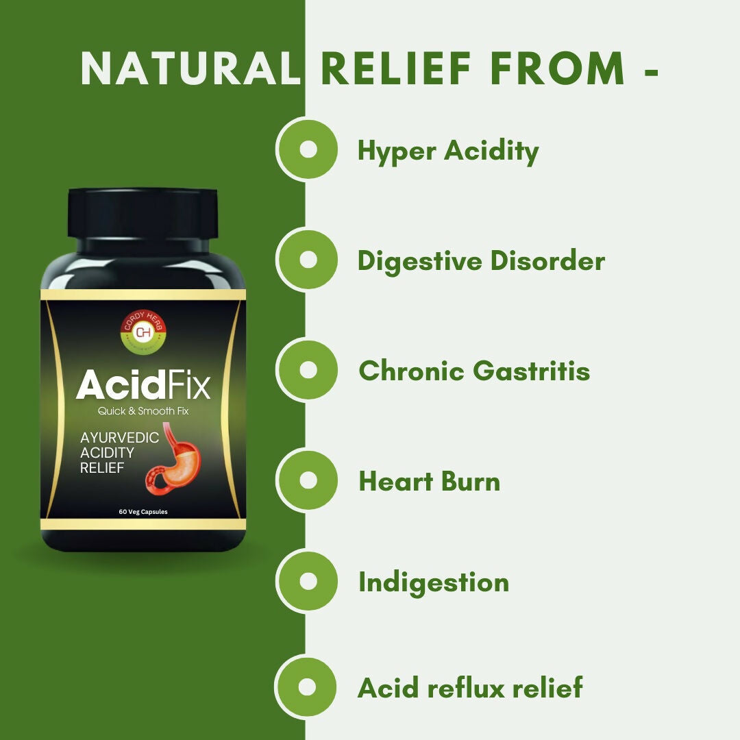 Cordy Herb AcidFix Herbal Capsules - Swadesiicart