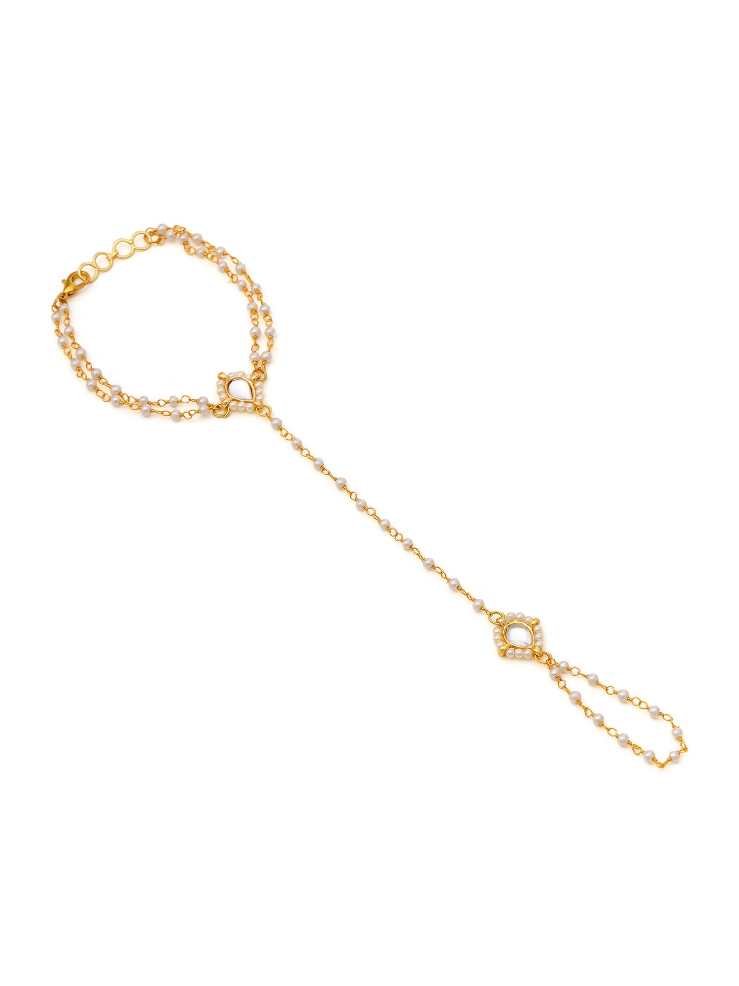 Ruby Raang Gold Kundan Haath Phool | Swadesiicart