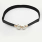 NVR Women Circular Black Stretchable Leather Belt | Swadesiicart