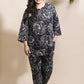 Breathables Floral Cotton Co-Ord Set – Black