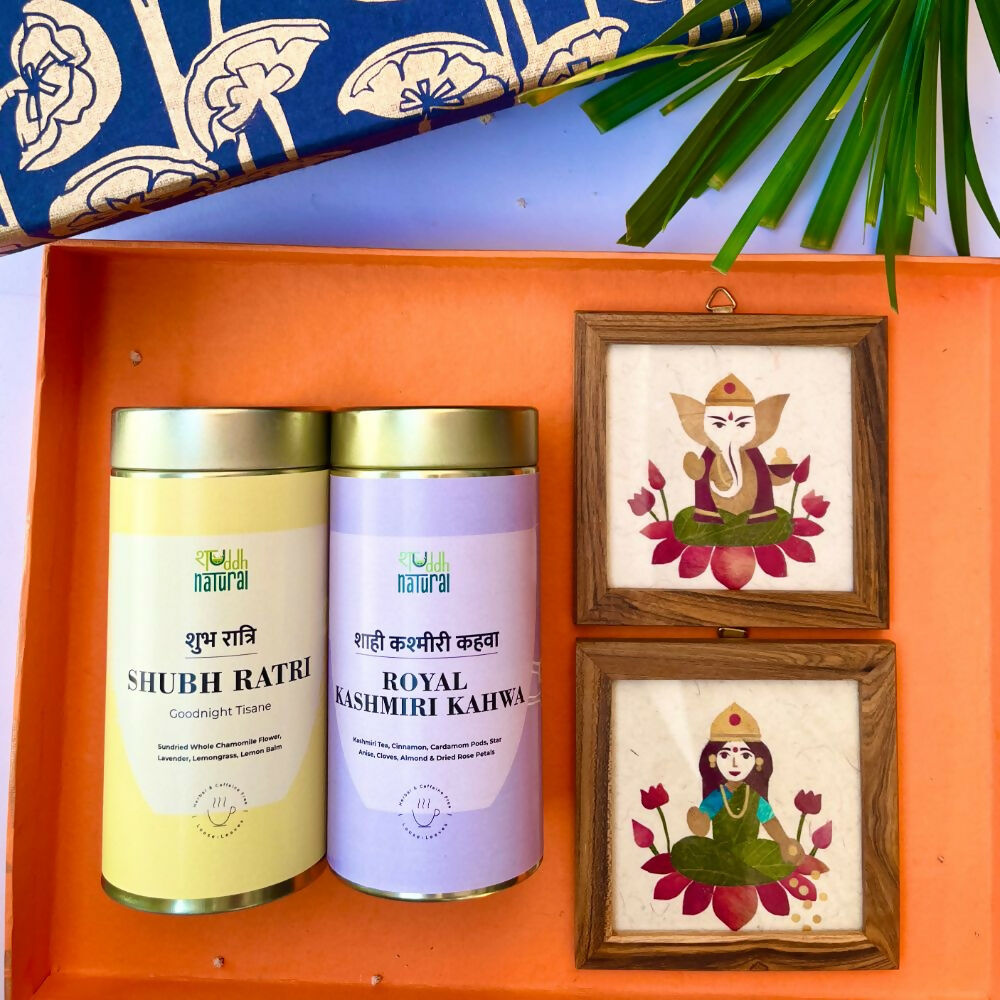Shuddh Natural Festive Diwali Gift Hamper Ganesh Laxmi - Tea | Swadesiicart