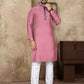 Anaita Pink Linen Silk Straight Kurta