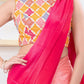 Joban Fashion Yellow Bandhani Sleeveless Back Open Blouse - Swadesiicart