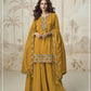 Anaita Mustard Simar with Embroidery Multi & Zarkhan Work Readymade Palazzo suit