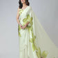 Vastranavya Mint Green Freehand Floral Print Ready to Wear Saree | Swadesiicart
