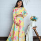 Aayaa Designer Printed Chinon Crochet Sequance Kids Lehenga Choli - Yellow