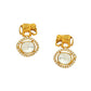 Elephant Studs with Kundan Drops - Ruby Raang | Swadesiicart