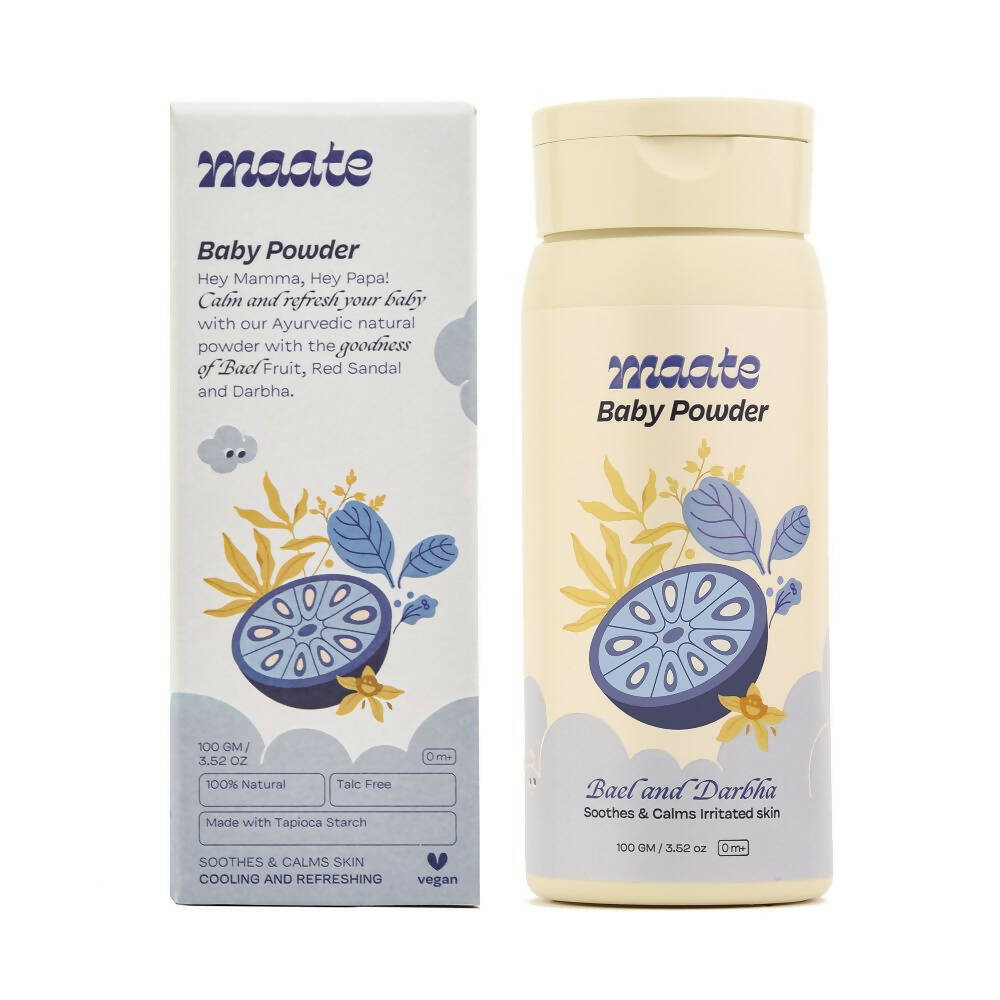 Maate Talc Free Natural & Ayurvedic Baby Powder - Swadesiicart
