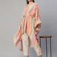 Ahalyaa Women Multi Color Crepe Striped Printed Kaftan Kurta With Trousers | Swadesiicart