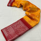 Orange Jute Silk Ethnic Motifs Saree with Unstitched Blouse - Hiral Fashion | Swadesiicart