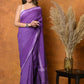 Very Much Indian Pure Cotton Handblock Printed Saree With Natural Dyes - Purple | Swadesiicart